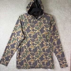 Habit Hoodie Mens Medium Woodland Vintage Camo Long Sleeve Performance PH10300